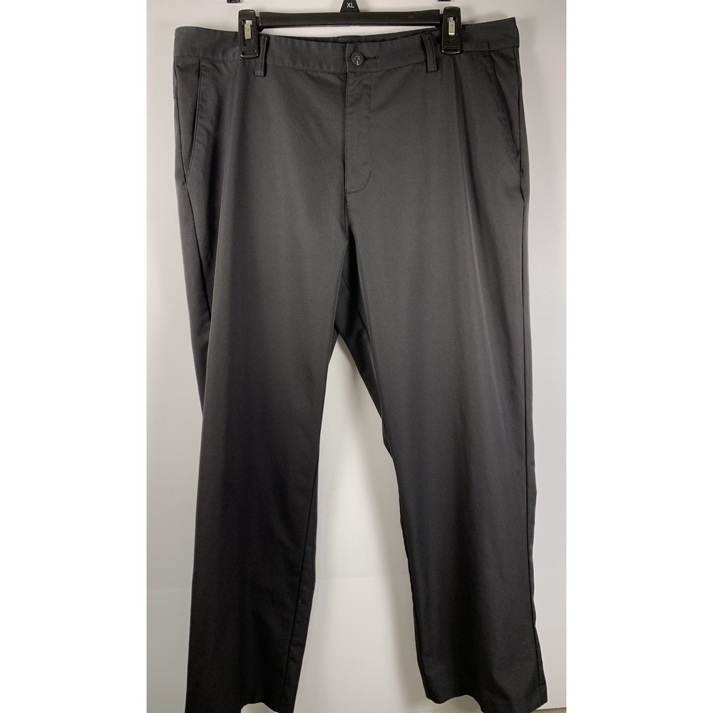 Adidas ClimaLite Golf Pants Mens 36x32 Black Stretch Performance Flat Front - Picture 5 of 16